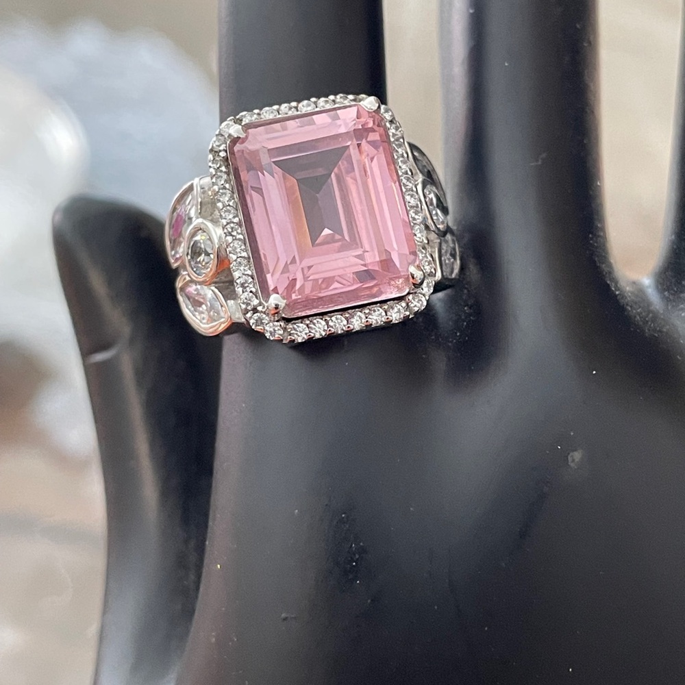 Elegant Pink Gemstone Costume  Ring